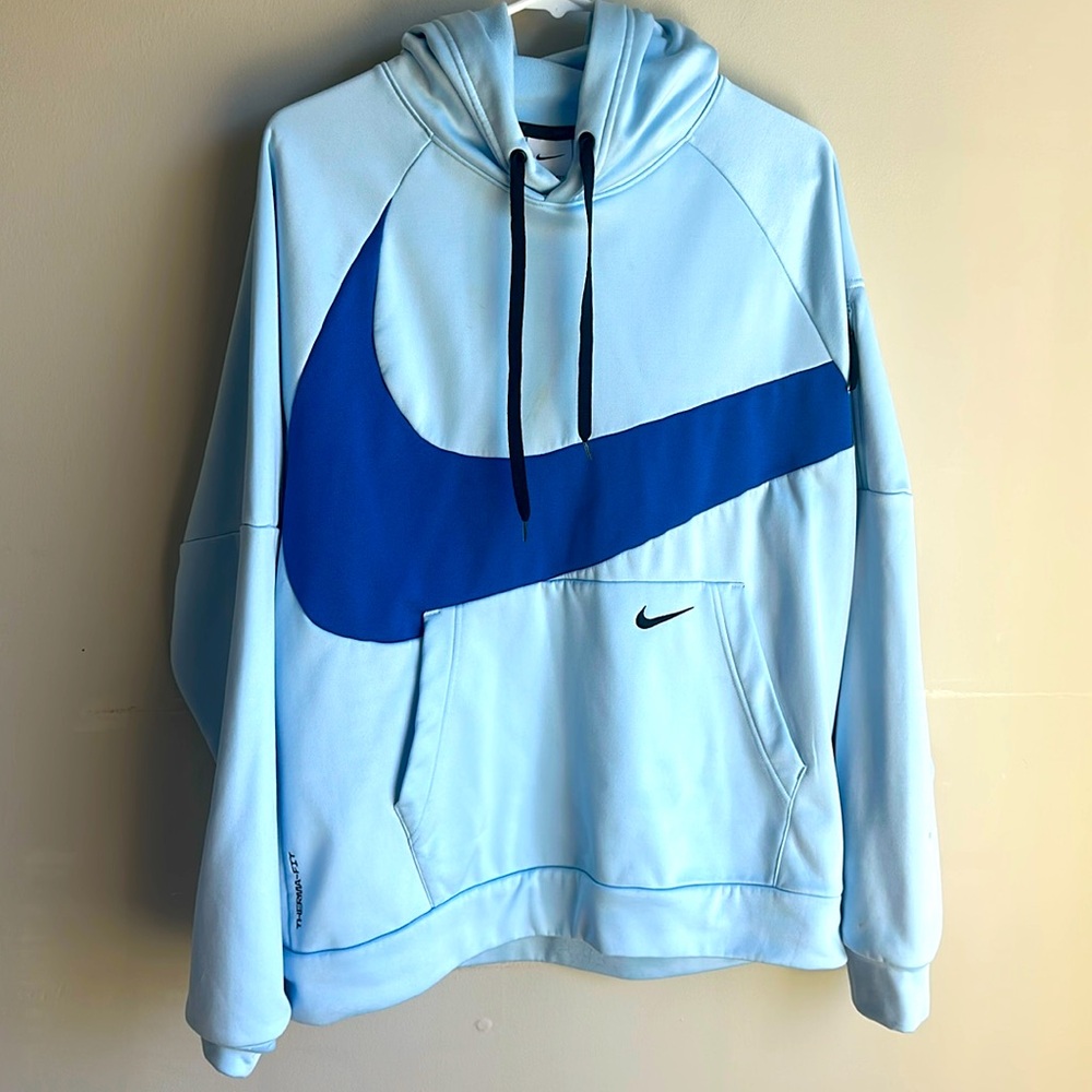 Nike Light Blue and Dark Blue Hoodie